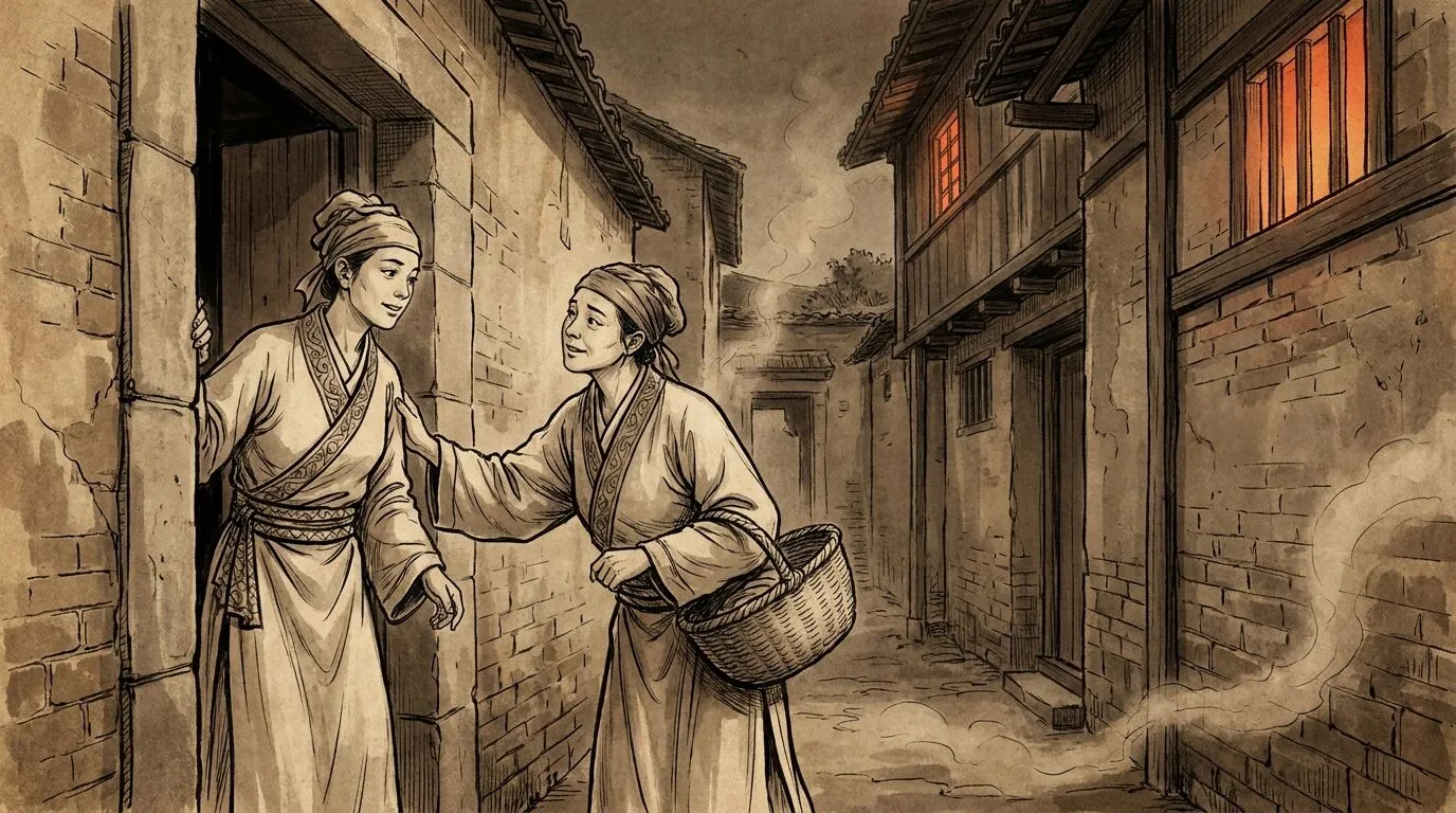 Two Chinese women checking on one another — sharing is the default