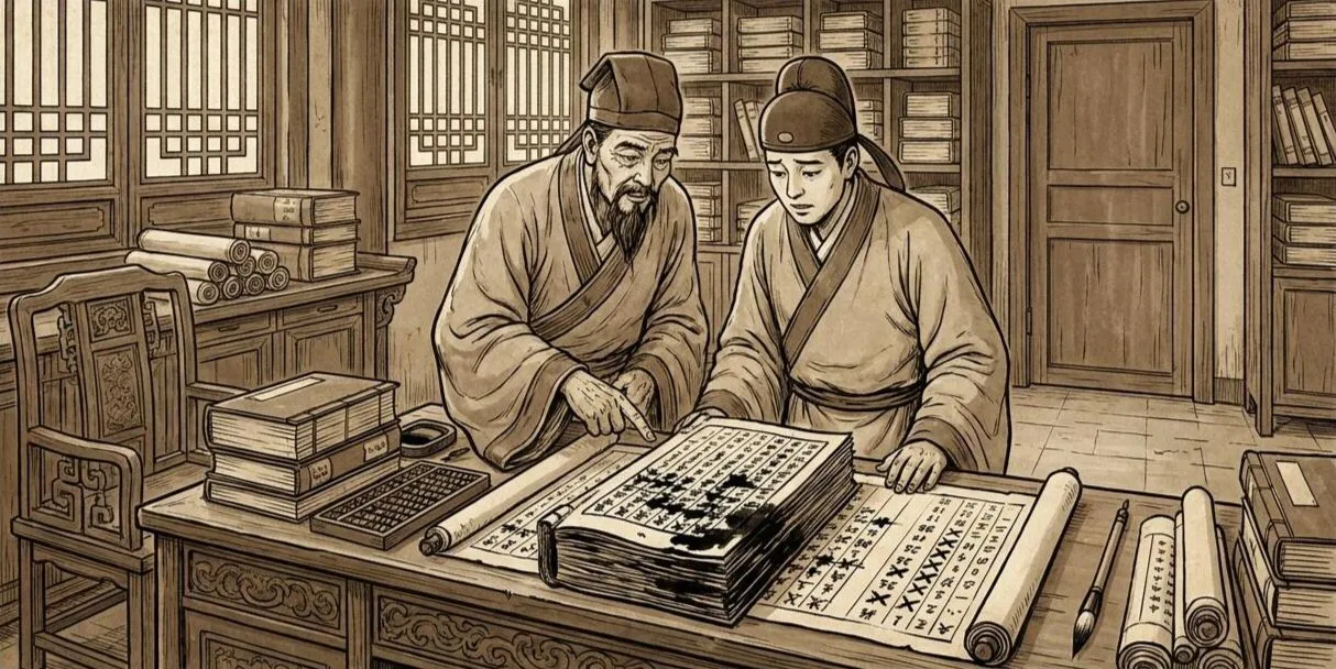 A Ming dynasty scene — the path ahead blocked, the world itself saying no